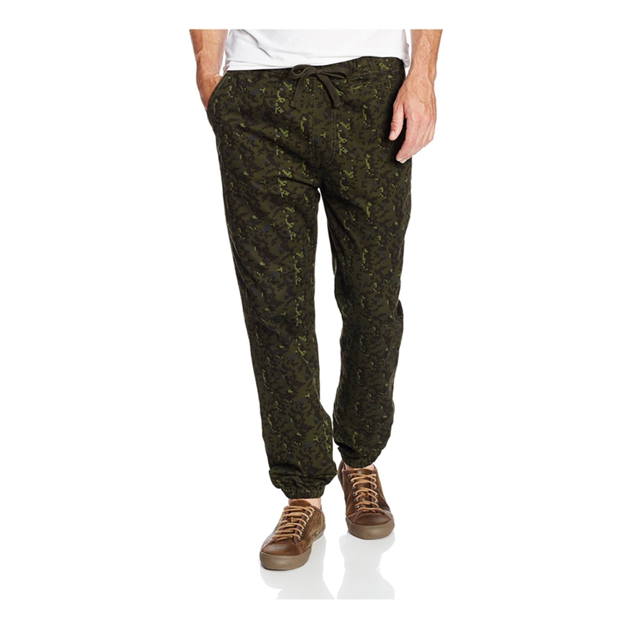 Crooks & Castles Mens The Digital Camo Casual Trouser Pants, Green, 30W x  29L 