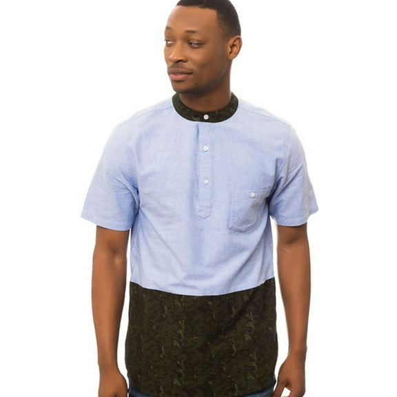 Crooks & Castles Mens The Digital Camo Polo Shirt, Blue, XX-Large