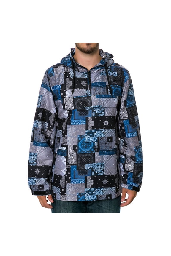 Mens The Luxe Bandit In Bandana Anorak Jacket, Blue, Small