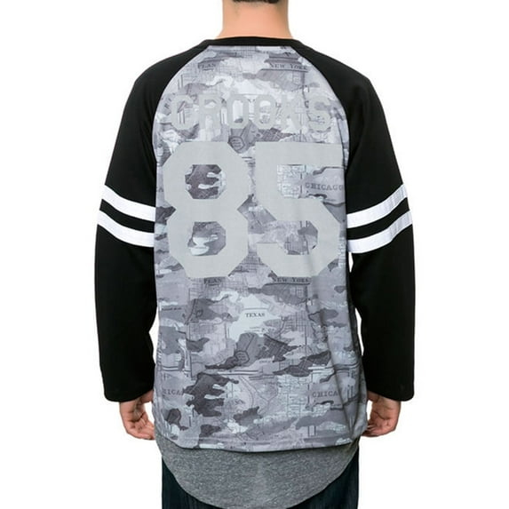 Crooks & Castles Mens The Prestige Hockey Jersey, Grey, Medium