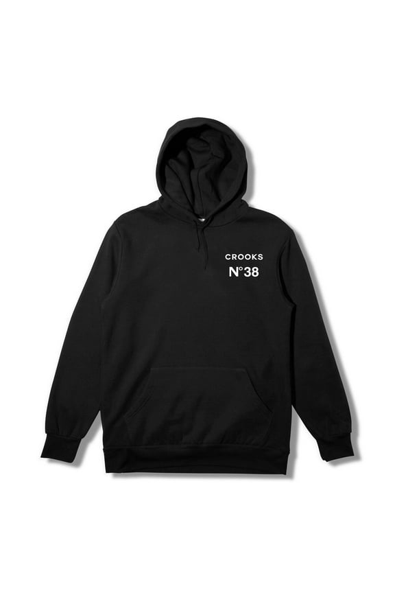 No38 Pullover Hoodie Black