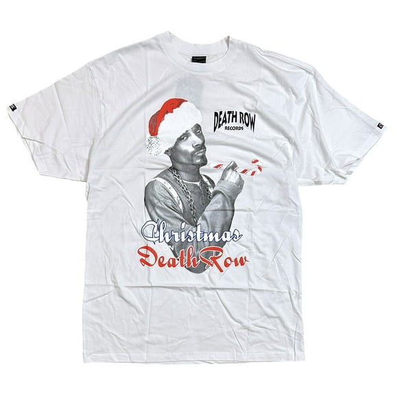 Crooks & Castles X Snoop Dog Men's T-Shirt Christmas on Death Row Tee (Large, White)