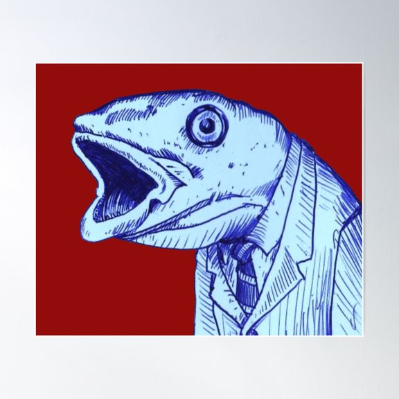 Crooner Fish Poster Wall Art, Modern Wall Decor For Living Room Bedroom, 8x12 UNFRAMED