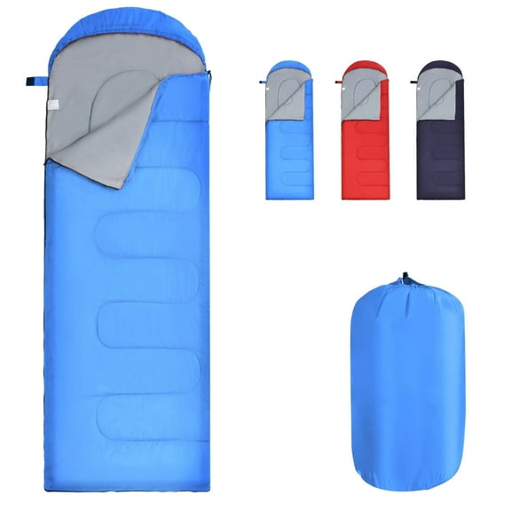 Croosse Sleeping Bag for Kids Adult - Lightweight Waterproof Backpacking Sleeping Bag for Camping-2lb-Blue