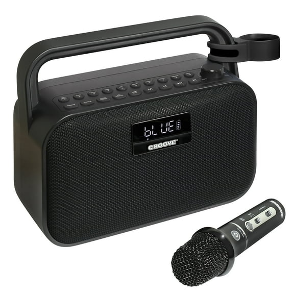 Croove Boombox Party Speaker with Microphone - Portable Bluetooth Sound System