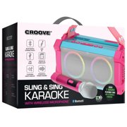 Croove Portable Karaoke Machine with Wireless Microphone and Bluetooth Speaker