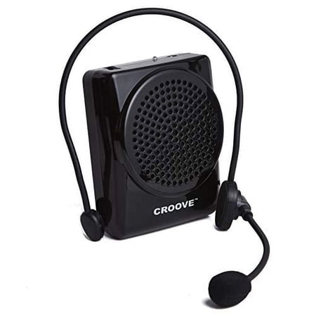Croove Rechargeable Portable Voice Amplifier, 20-Watt, Includes Waist/Neck Band, Belt Clip, Comfortable Headset