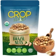 Crop By Pop - Organic Brazil Nuts Raw USDA Non GMO (16 Oz - 1 LB) All Natural, Keto, Vegan, Kosher