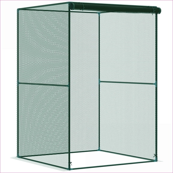 Crop Cage 4' x 4' Walk-in Plant Protection Tent for Vegetable Garden Backyard | Forest Green | Steel