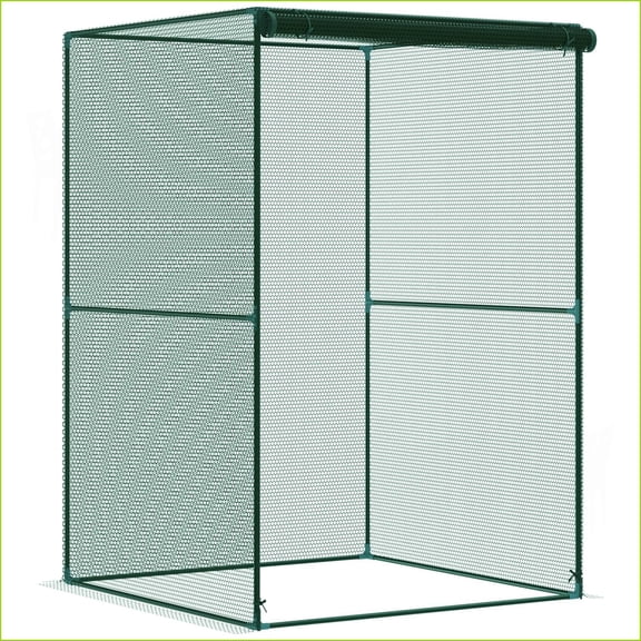 Crop Cage 4'x4' Plant Protection Tent with Zippered Doors for Garden, Backyard by Outsunny | Steel | Sage Green