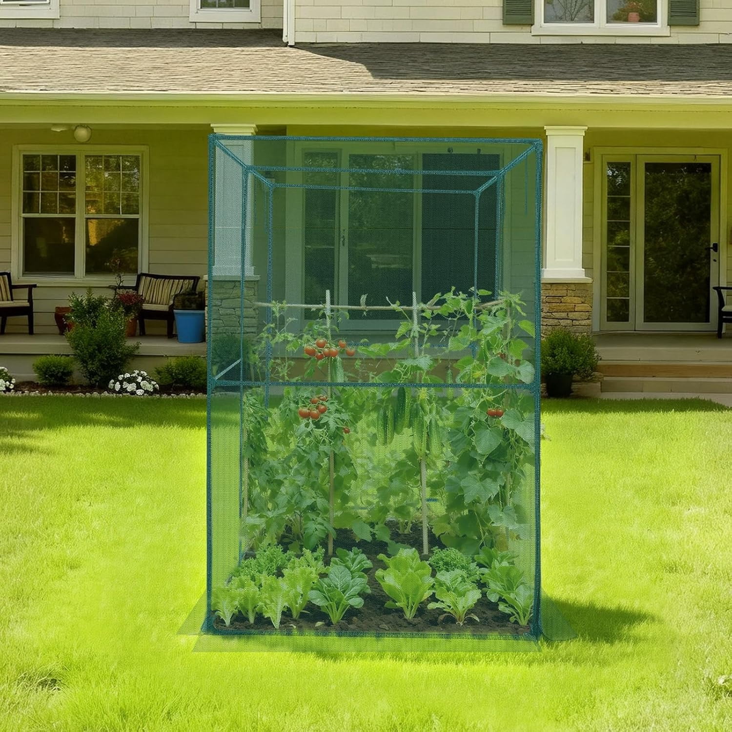 Crop Cage, 7.8 x 3.9 x 5.9 ft Plant Protection Tent with Zippered Door