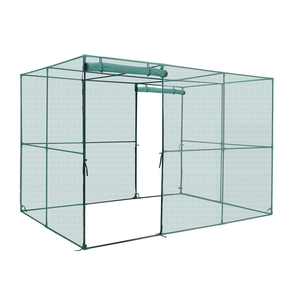 Crop Cage, 9.5 x 6.36 x 6.36 ft Plant Protection Tent with Zippered Door, Wind-Resistant Tall Crop Cage, Easy to Install, Outdoor Raised Bed Cover, Tomato Plant Netting for Garden Patio Lawn