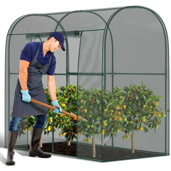 Crop Cages for Garden Plant, 6.6x3.3x6 Ft Plant Protection Netting Tent with Zippered Door, Raised Bed Cover, Garden Bed Cover with Frame, Wind-Resistant Plant Cages for Outdoor Plants