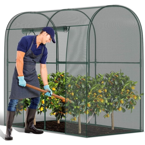 Crop Cages for Garden Plant, 6.6x3.3x6 Ft Plant Protection Netting Tent with Zippered Door, Raised Bed Cover, Garden Bed Cover with Frame, Wind-Resistant Plant Cages for Outdoor Plants