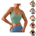 thumbnail image 1 of Crop Camisole Tops for Women Square Neck Racerback Spaghetti Strap Padded Cami Tank Tops Longline Sports Bra, 1 of 8