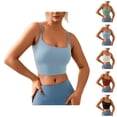 thumbnail image 1 of Crop Camisole Tops for Women Square Neck Racerback Spaghetti Strap Padded Cami Tank Tops Longline Sports Bra, 1 of 8
