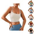 thumbnail image 1 of Crop Camisole Tops for Women Square Neck Racerback Spaghetti Strap Padded Cami Tank Tops Longline Sports Bra, 1 of 8