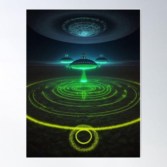 Into The Crop Circle 2 - Extraterrestrial Encounter - Alien Life Form - Et Invasion Poster Wall Art, Modern Wall Decor For Living Room Bedroom, 8x12 UNFRAMED