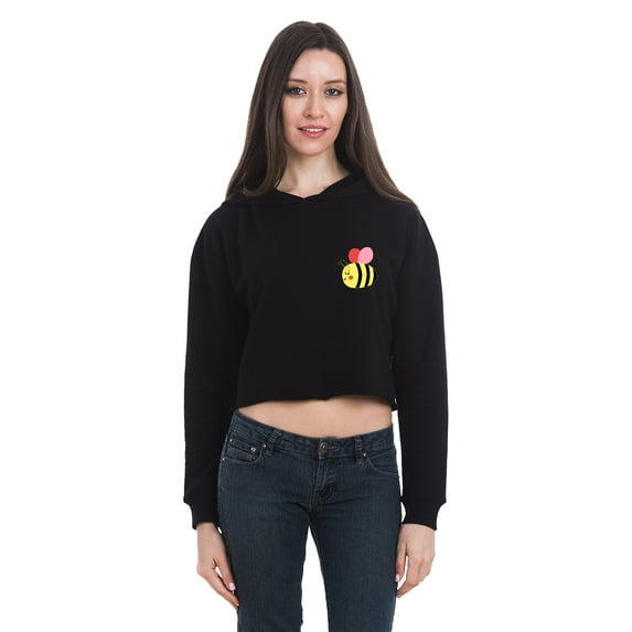 Crop Hoodie for Womens Crop Top Hoodie Bee Crop Top Cropped Sweatshirt Tops for Women Bee Hoodie Sweatshirt Womens Crop Tops Cropped Fleece Hoodie