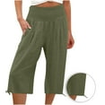 thumbnail image 1 of Crop Pants for Women Dgankt Women's Loose Shrink Wide Leg Pants High Waisted Straight Pants, 1 of 6