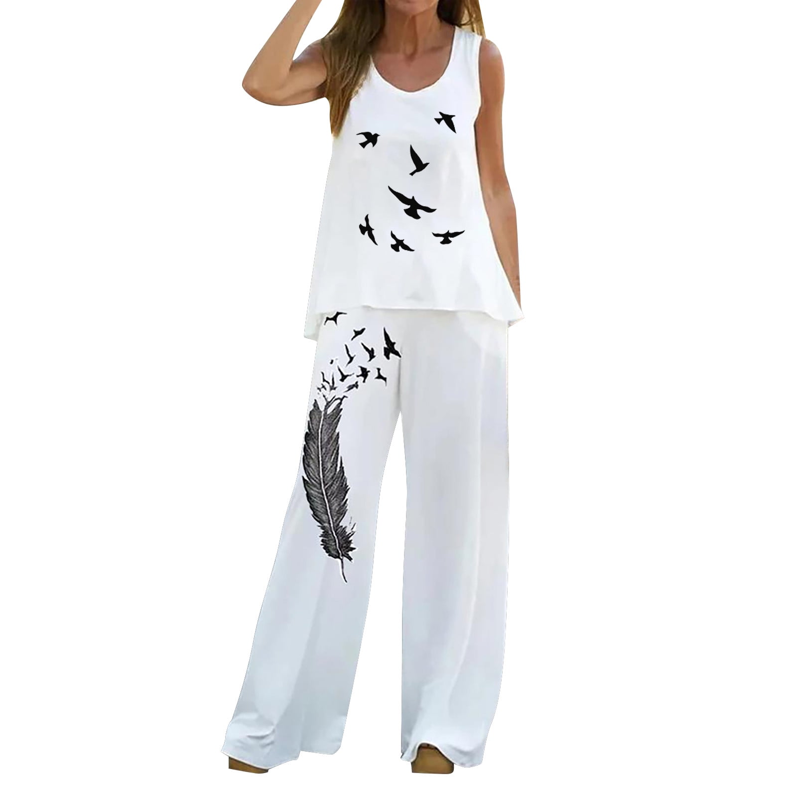 Crop Sweatpants Women Women Piece Outfits Boho Casual Feather