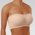 thumbnail image 1 of Crop Tank Top Non-Padded Strapless Bandeau JIANLAI Women's Scalloped Edge Strapless Bandeau Bra, Wirefree Seamless Padded Tube Top Bra, Non Slip Basic Invisible Bralette for Summer Dresses, 1 of 3
