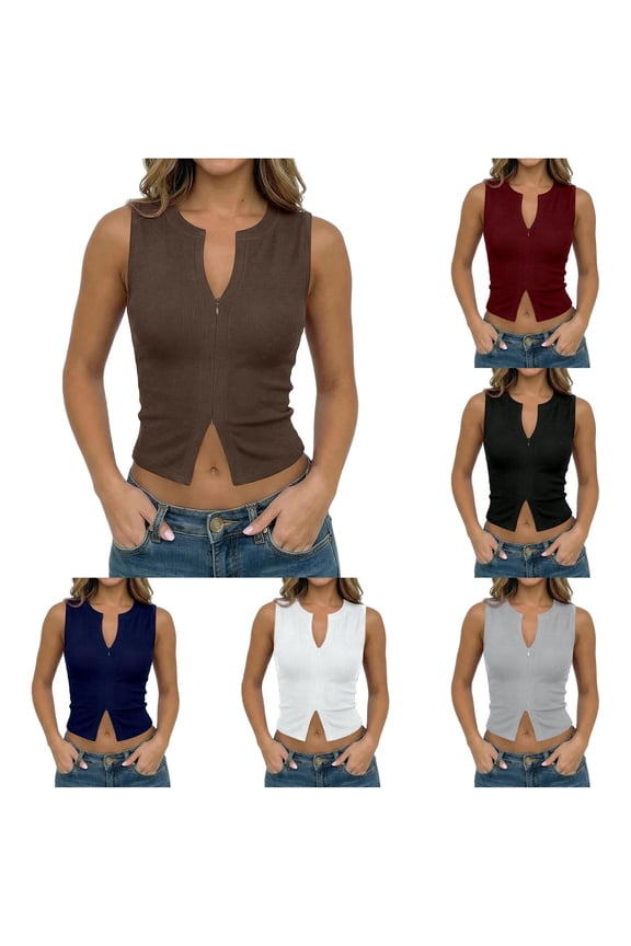 Crop Tank Top – Sleeveless Neck Flare