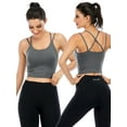 thumbnail image 1 of Crop Tank Tops Sport Bras for Women Longline Padded Bra Yoga Crop Tank Tops Fitness Workout Running Top Camisole Crop, 1 of 7