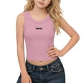 thumbnail image 1 of Crop Tank Tops for Girls Summer Cute Going Out T Shirts Slim-Fit Stretchy Sleeveless Cropped Tanks Tshirts 12 Years, Purple, 1 of 7