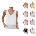 thumbnail image 1 of Crop Tank Tops for Women Lightweight Casual Cotton Linen V Neck Sleeveless Shirt Going out Tops Summer Outfits, 1 of 8
