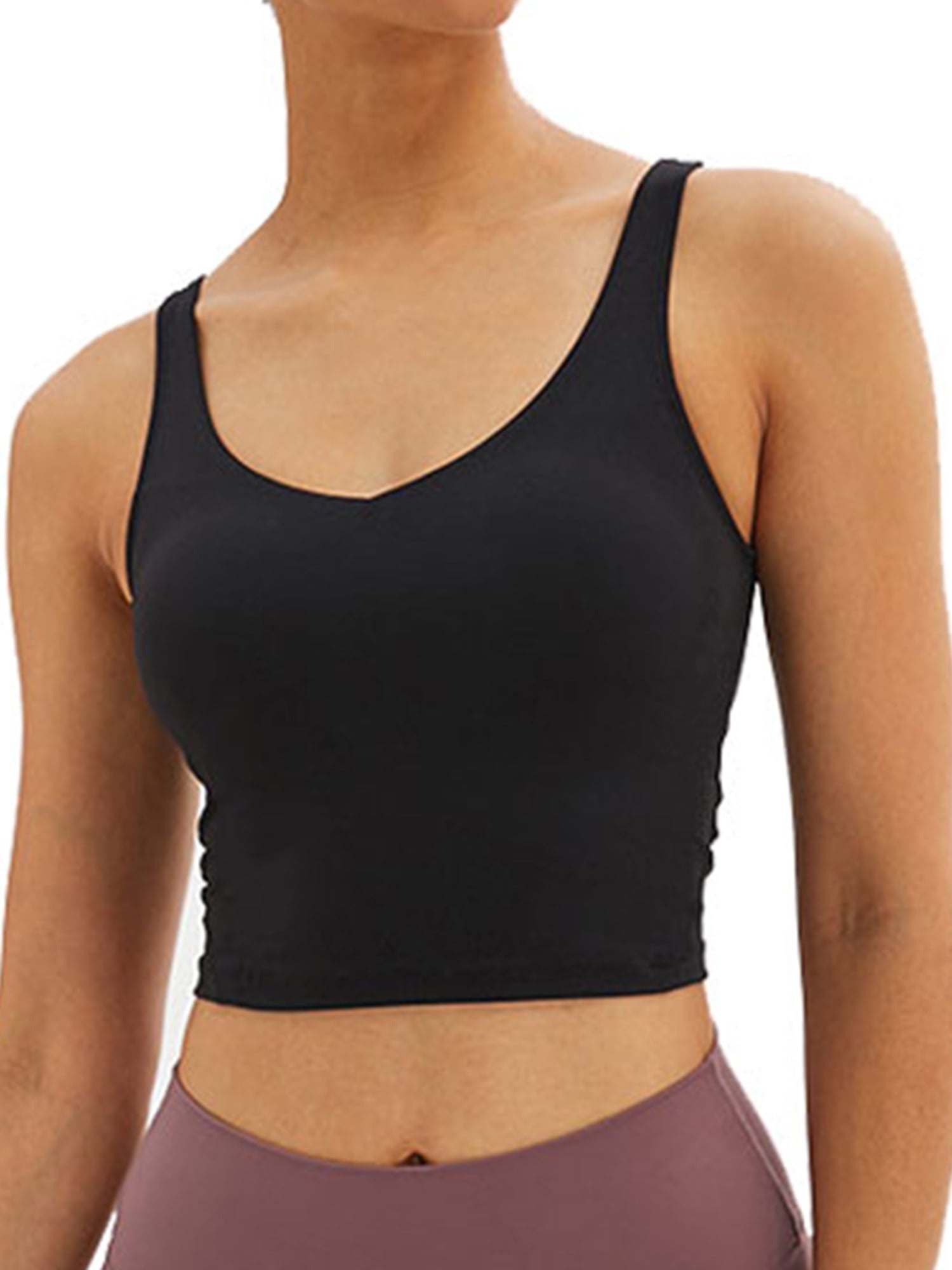 NCLAGEN 2 In 1 Women Yoga Vest Square Neck Sports Bra Removable Chest Pad  Fitness Running Crop Tank Top Workout Gym Underwear