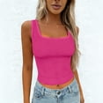 thumbnail image 1 of Crop Tank Tops for Women Womens Cotton Ribbed Square Neck Tank Top Basic Backless Sleeveless Summer Shirt Tank Top, 1 of 4