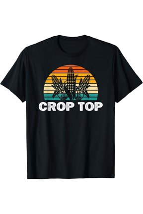 Crop Top Corn Funny Maize Corn Lover Farmer Retro T-Shirt , Vintage T-Shirt