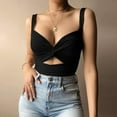 thumbnail image 1 of LoyisVidion Backless Spaghetti Strap Camisole for Warm Weather - Women Solid Sexy Appliques Sleeveless Pullover Vest Tank Crop Tops Shirts, 1 of 6