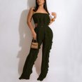 thumbnail image 1 of Crop Tops  Long Trousers Ruffles Solid, 1 of 8