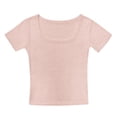 thumbnail image 1 of Crop Tops for Girls Short Sleeve Shirt Summer Square Neck Slim Fit Basic Tees Kids T-Shirts for Girls Fashionable Tween Girls Trendy Clothes, 1 of 5