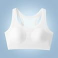 thumbnail image 1 of Crop Tops for Kids Student Girls Underwear Bras Teen Girls Wireless Seamless Bra with Removable Pad Training Sports Cropped Tops White 12-13Y, 1 of 5