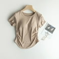 thumbnail image 1 of Crop Tops for Women Cute Trendy Basic Tight Rounk Neck Blouse Short Sleeve Crop Tops Flash Picks, 1 of 4