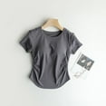 thumbnail image 1 of Crop Tops for Women Cute Trendy Basic Tight Rounk Neck Blouse Short Sleeve Crop Tops Flash Picks, 1 of 4