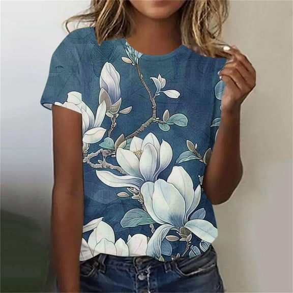 Crop Tops for Women Trendy Summer Button Down Blouses for Women Tee Shirts Womens Graphic