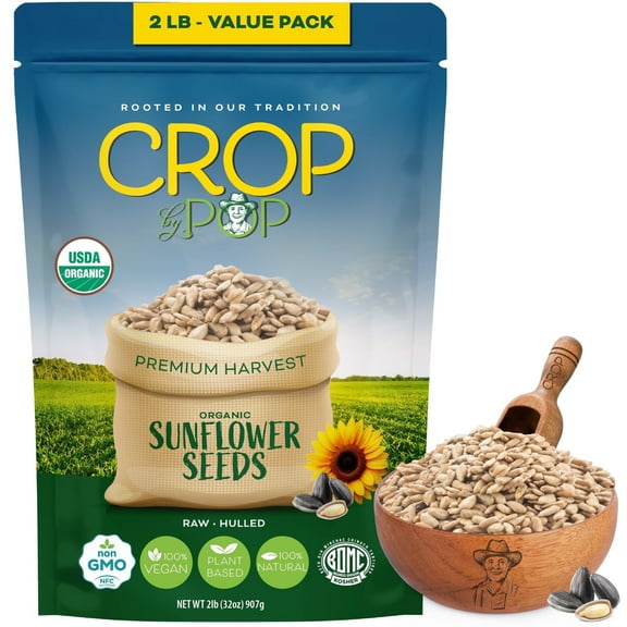 Crop by Pop: Raw Organic Sunflower Seeds Pure and Nutritious (32 oz)