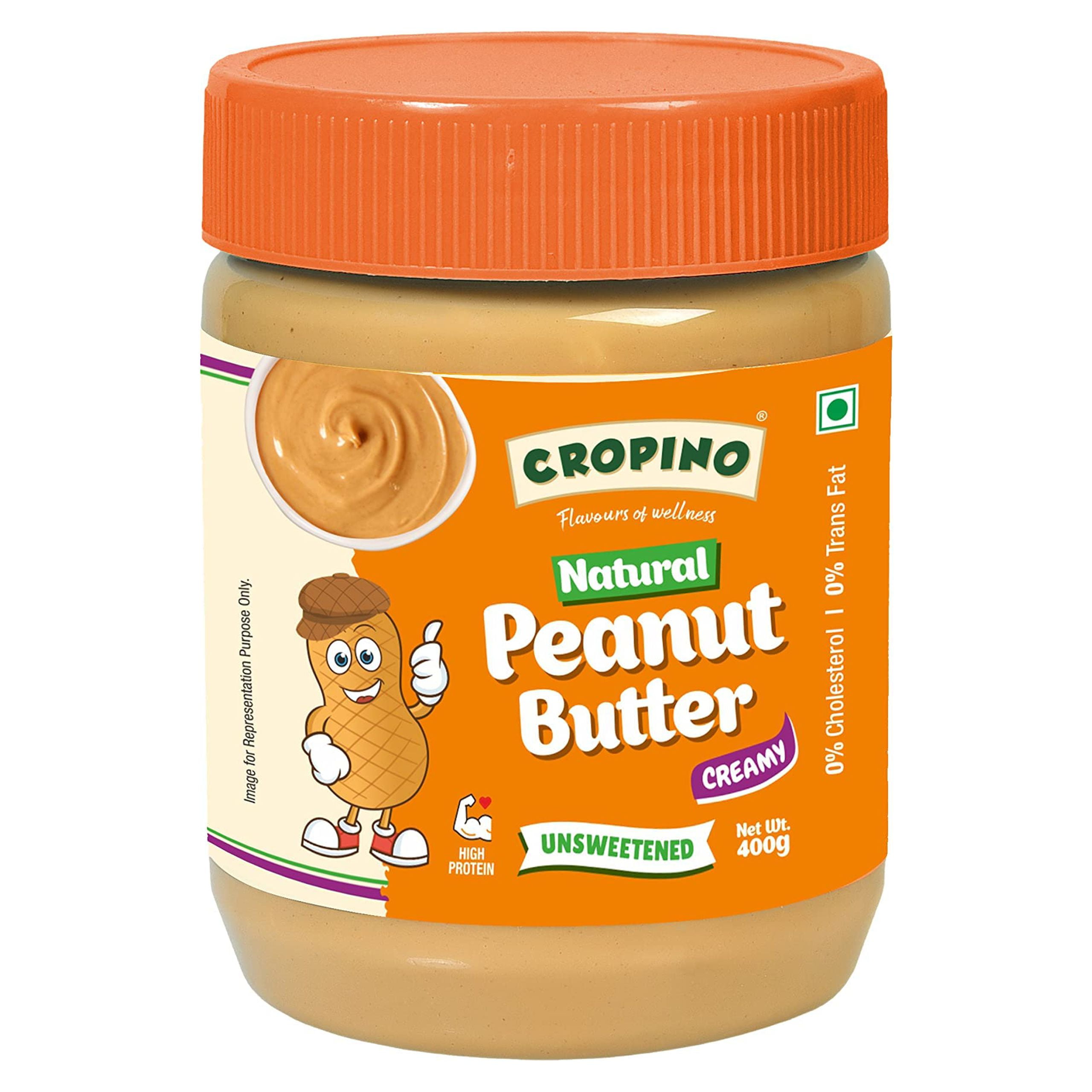 Cropino Unsweetened Natural Peanut Butter Creamy 400G No Sugar No