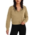 thumbnail image 1 of Cropped 1/4 Zip Pullover for Womens Quarter Zip Sweatshirt Long Sleeve Half Zip Workout Pullover Casual Oversized Tops Fall Fashion, 1 of 5