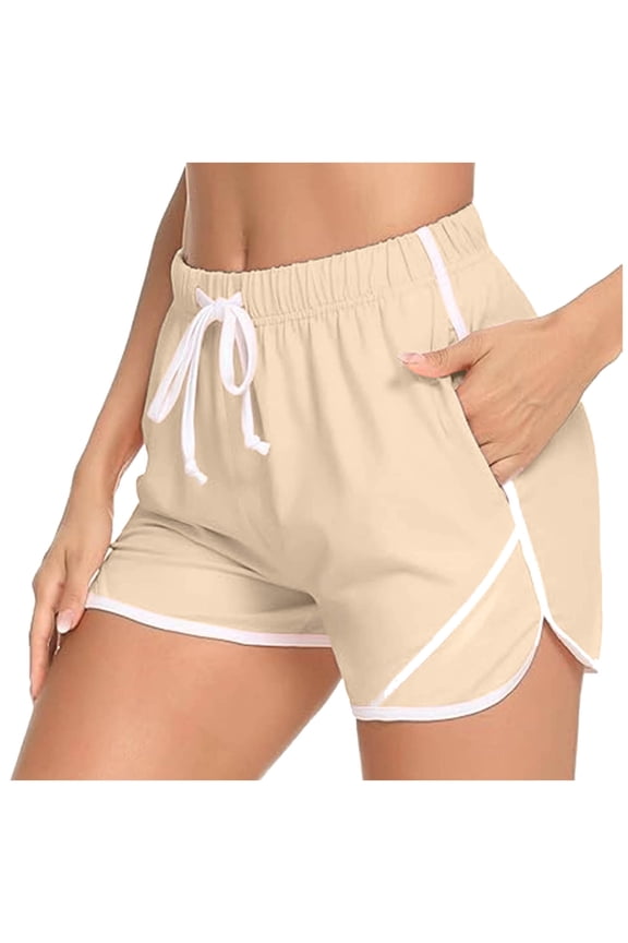 Cropped Athletic Shorts for Womens 5 Inch Quick Dry Gym Workout Shorts Striped High Waisted Bermuda Shorts Baggy Relaxed Fit Sweatpant Workout Running Gym Pants