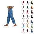 thumbnail image 1 of Cropped Beach Pants for Women 2026 Spring Summer Relaxed Fit Elastic Waist Straight Leg Lightweight Linen Pants with Pockets, 1 of 5