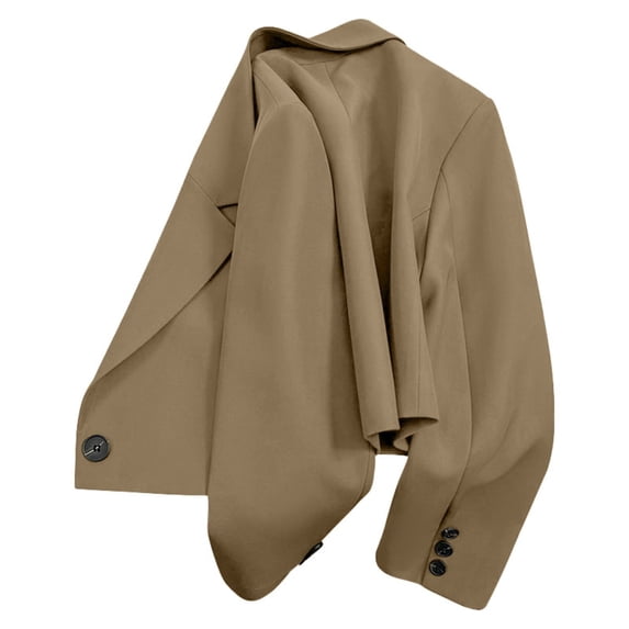 Cropped Blazers for Women Trendy Dressy Short Suit Jackets Business Casual Open Front Long Sleeve Suit Jacket Cardigan Lightweight Office Wear Short Blazer With Button Work Office Suit Jacket