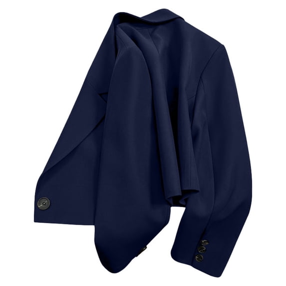 Cropped Blazers for Women Trendy Dressy Short Suit Jackets Business Casual Open Front Long Sleeve Suit Jacket Cardigan Lightweight Office Wear Short Blazer With Button Work Office Suit Jacket