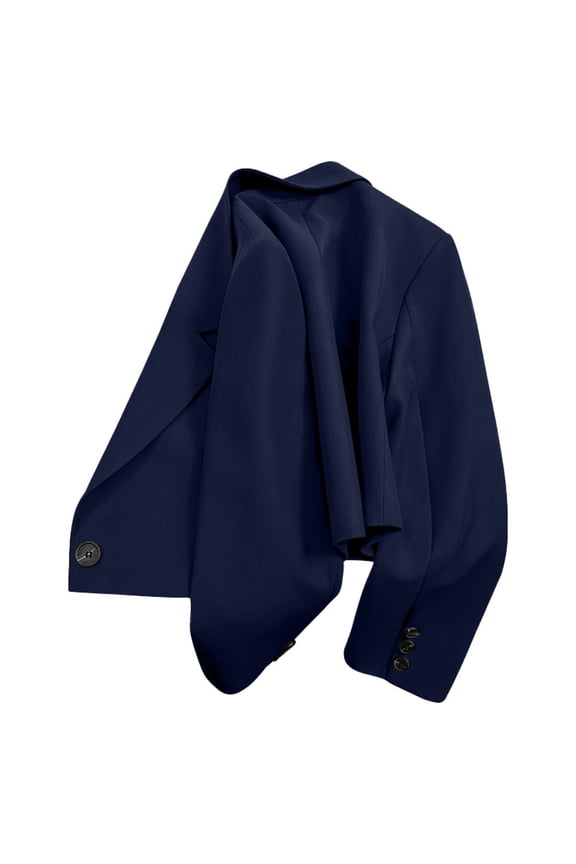 Cropped Blazers for Women Trendy Dressy Short Suit Jackets Business Casual Open Front Long Sleeve Suit Jacket Cardigan Lightweight Office Wear Short Blazer With Button Work Office Suit Jacket