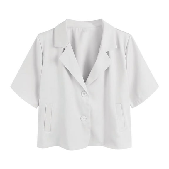 Cropped Blazers for Women Business Casual Open Front Long Sleeve Suit Jacket Trendy Oversized Work Office Blazer S-2XL