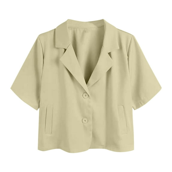 Cropped Blazers for Women Business Casual Open Front Long Sleeve Suit Jacket Trendy Oversized Work Office Blazer S-2XL